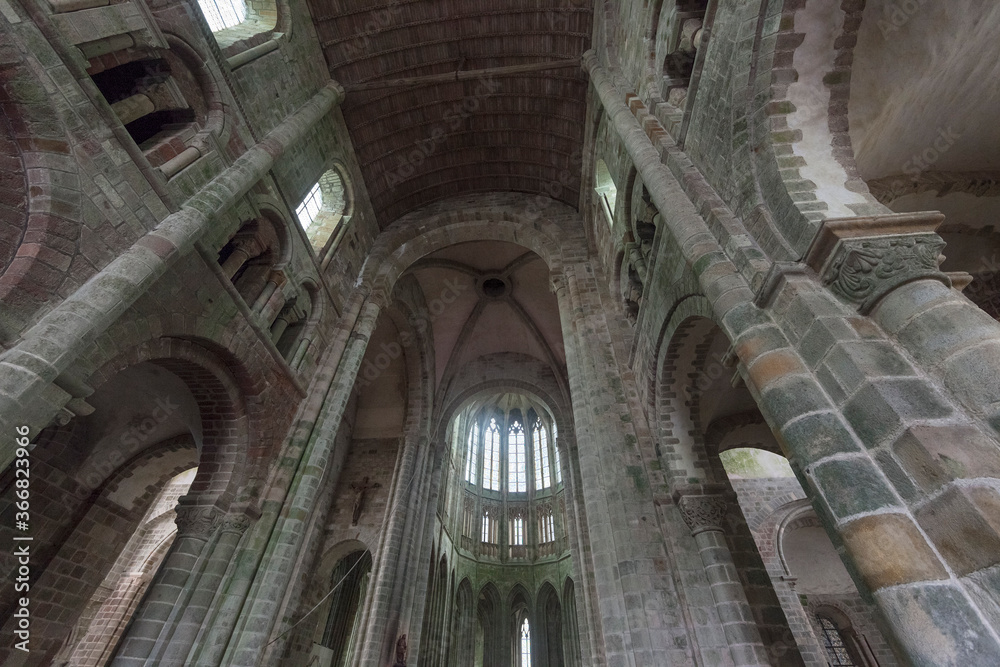 Nave of the abbey church of Mont Saint-Michel