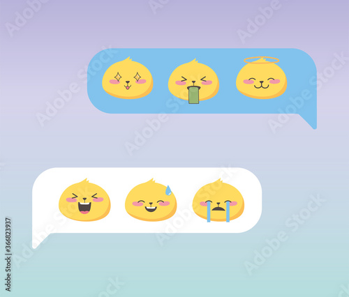 social media chat emoji expresions facial cartoon app