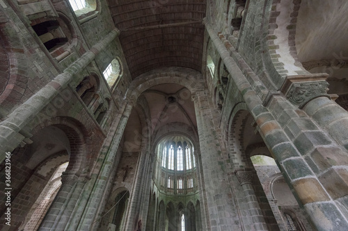 Nave of the abbey church of Mont Saint-Michel