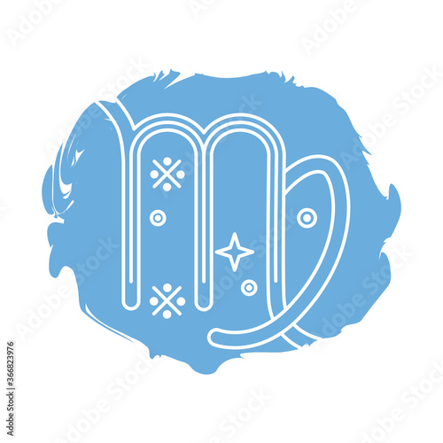 virgo zodiac sign symbol block style icon
