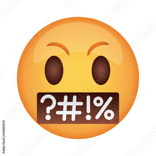 emoji face saying rude flat style icon