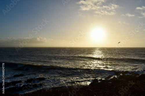 sunset over the UK Atlantic ocean © James