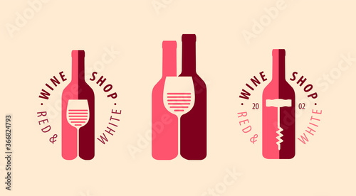 Wine symbol, logo. Winery, restaurant, drink concept