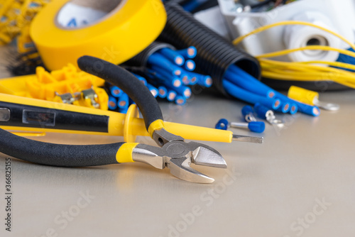 Tools And Component Kit To Use In Electrical Installation