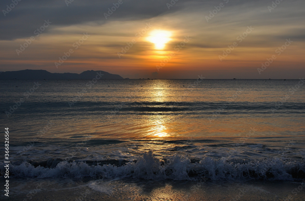 Sunset background on the sea coast Sunset background on the sea coast