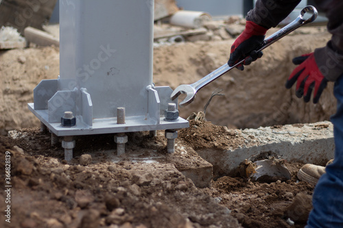 Wallpaper Mural close up of worker hand using tool Torontodigital.ca