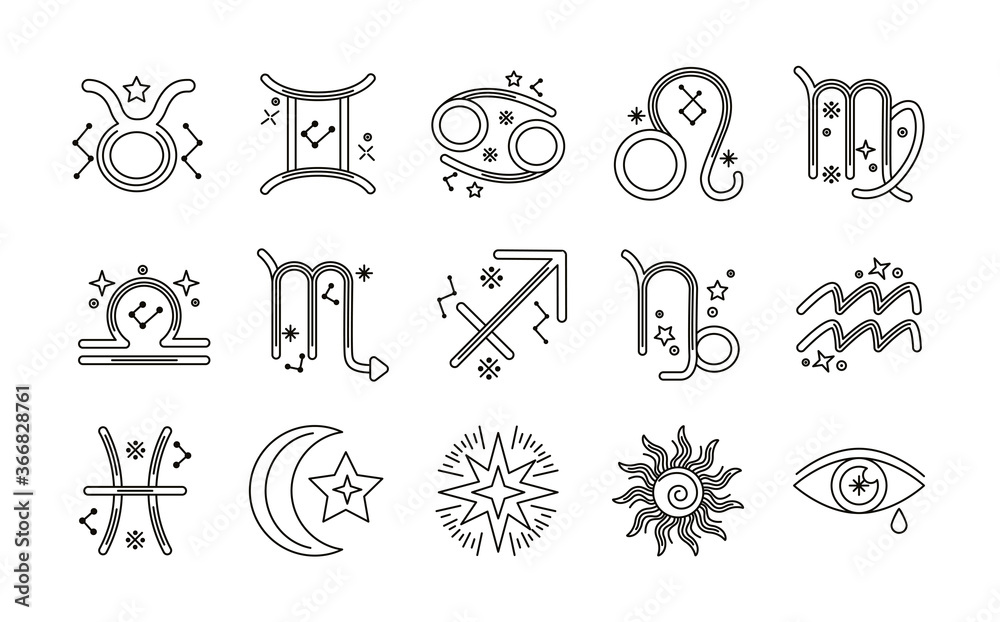 bundle of zodiac signs and symbols bundle of zodiac signs and symbols