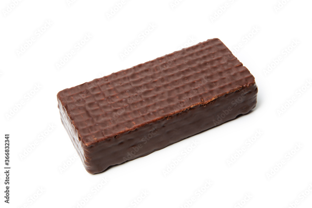 Wafer in chocolate isolated on white Wafer in chocolate isolated on white