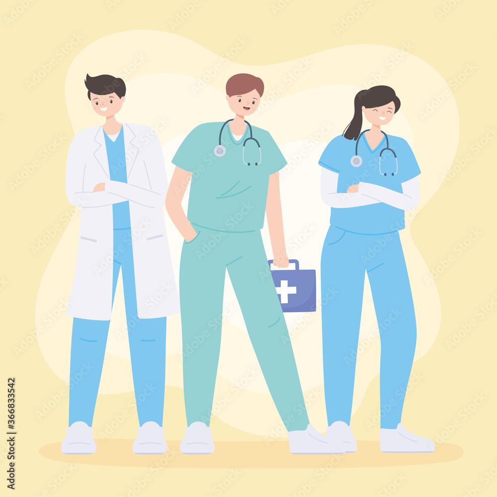 thank you doctors and nurses, medical teamwork people characters thank you doctors and nurses, medical teamwork people characters