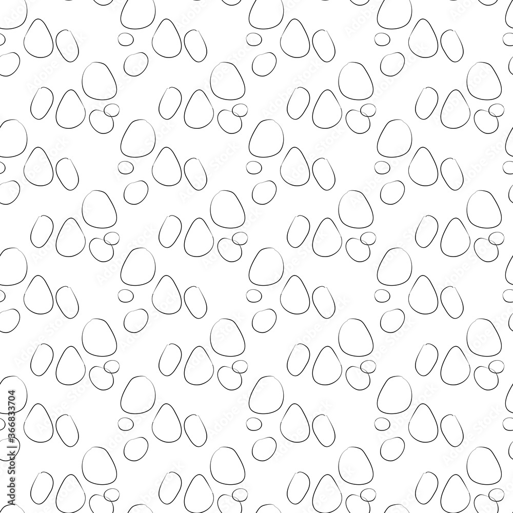 Seamless vector pattern with bubbles. Art continuous illustration. Hand drawn thin art modern