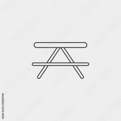 Camp table vector icon sign symbol