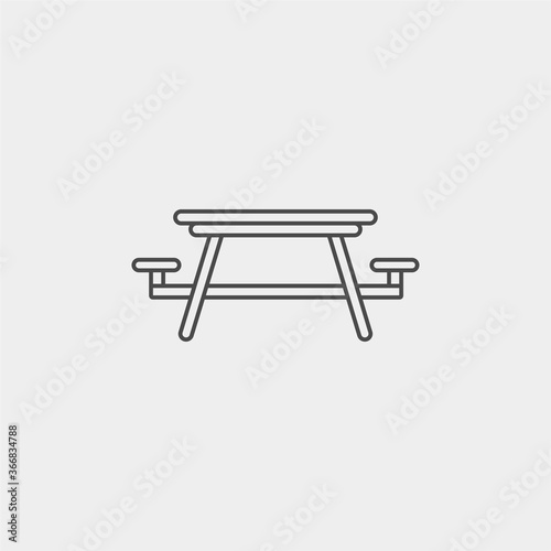 Camp table vector icon sign symbol
