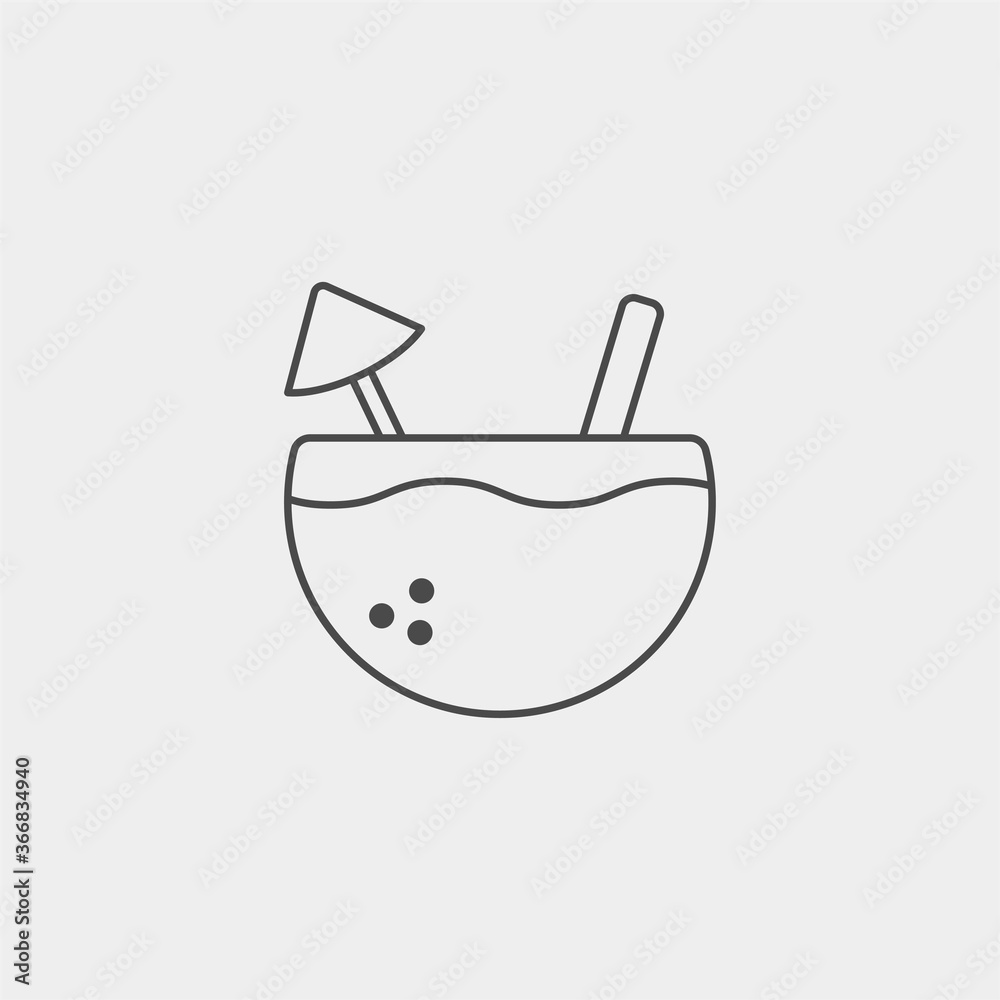 Coconut drink vector icon sign symbol Coconut drink vector icon sign symbol