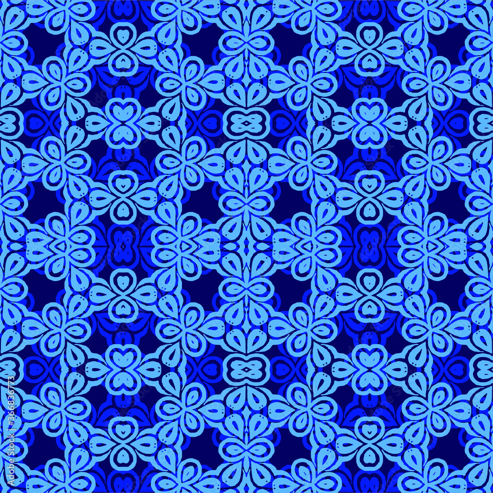 Seamless pattern with Abstract motifs in 3 colors. Vector illustration. Seamless pattern with Abstract motifs in 3 colors. Vector illustration.
