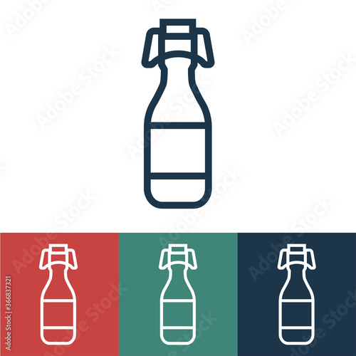 Linear vector icon with kraft beer