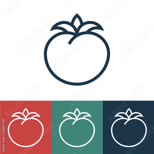 Linear vector icon with tomato