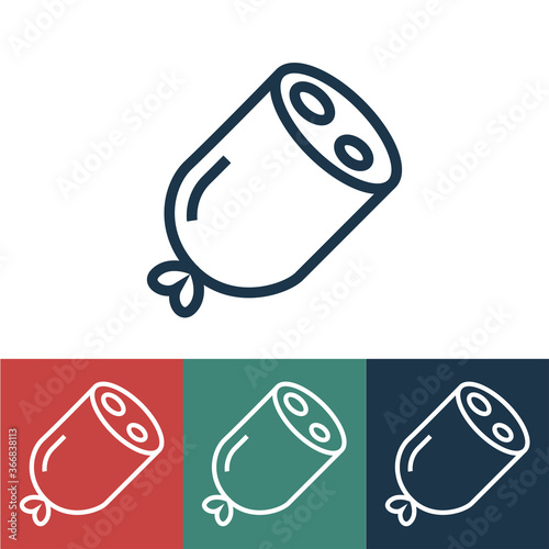 Linear vector icon with half sausage