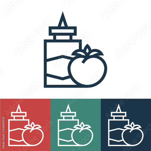 Linear vector icon with tomato paste
