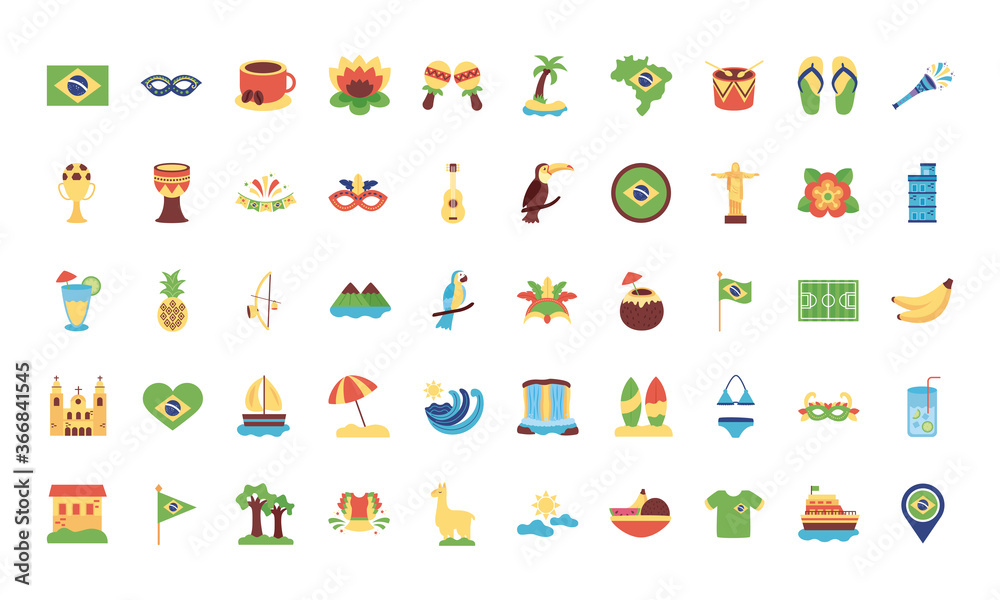 bundle of brazil set icons