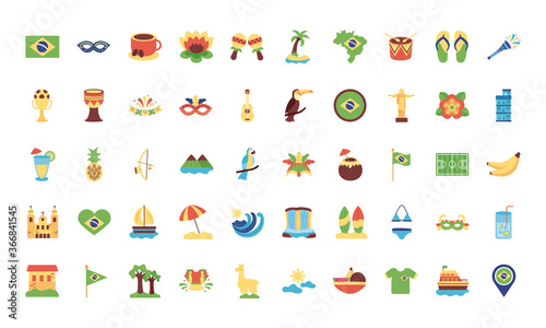 bundle of brazil set icons