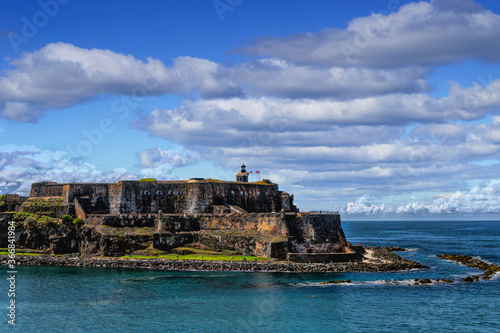 The old fort of El Morro on the coast of San Juan Puerto Rico