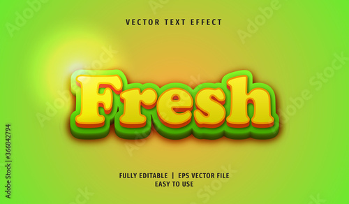 Fototapeta Naklejka Na Ścianę i Meble -  3D Fresh Text effect, Editable text style
