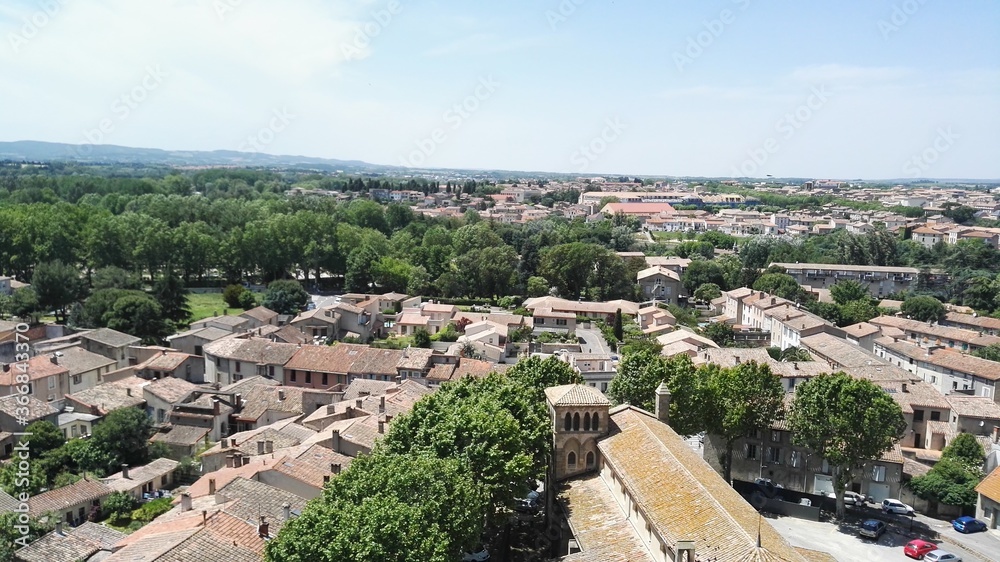 Carcassonne - vu depuis la citadelle médiévale