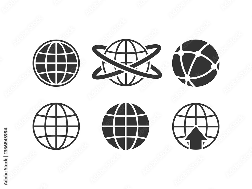 Earth globe icon set for website and mobile Earth globe icon set for website and mobile