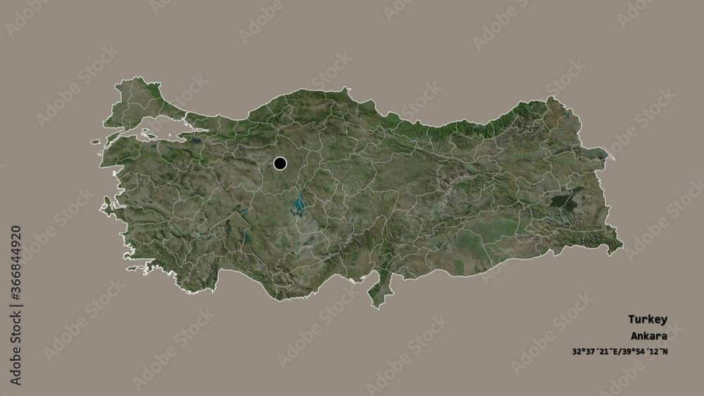 Kastamonu, province of Turkey, with its capital, localized, outlined and zoomed with informative overlays on a satellite map in the Stereographic projection. Animation 3D Kastamonu, province of Turkey, with its capital, localized, outlined and zoomed with informative overlays on a satellite map in the Stereographic projection. Animation 3D