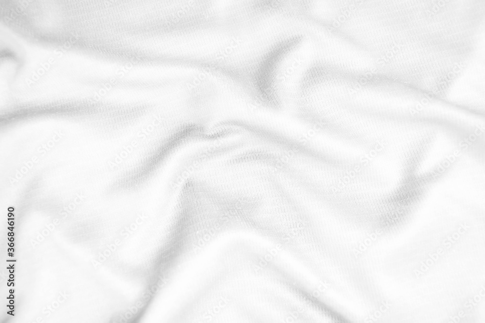 Abstract white fabric texture background. Wavy white cloth.