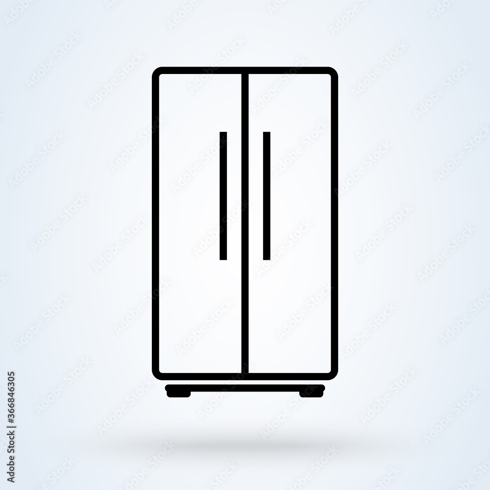 Refrigerator. Simple modern icon design illustration.