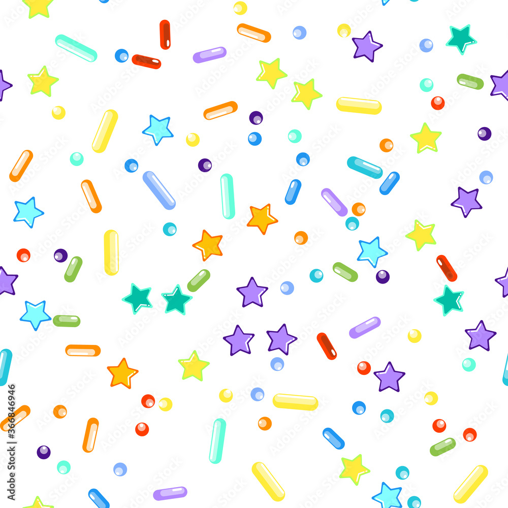 Sprinkles grainy. Seamless Pattern. Cupcake donuts Sprinkles grainy. Seamless Pattern. Cupcake donuts