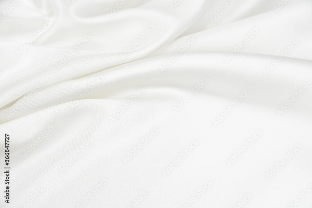 White satin fabric with gentle curves