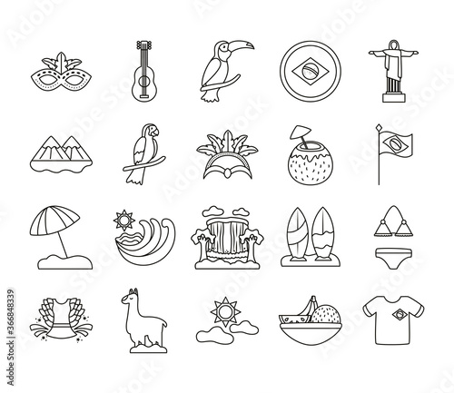 bundle of brazil set icons