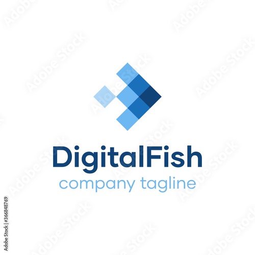 Digital Fish Tech Logo Company