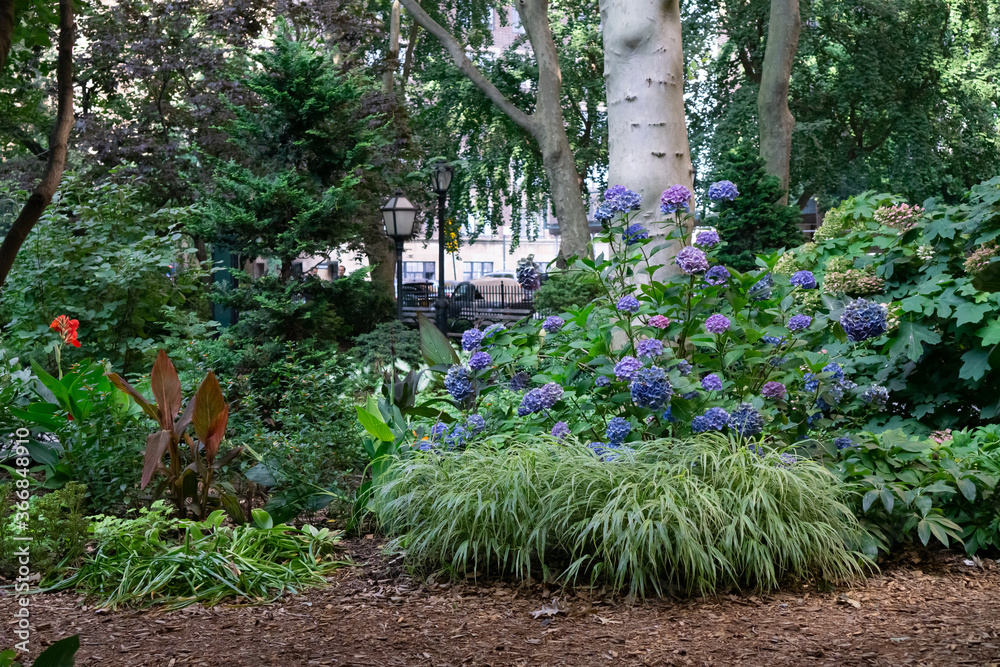 Garden space in the midtown park of new york city Garden space in the midtown park of new york city