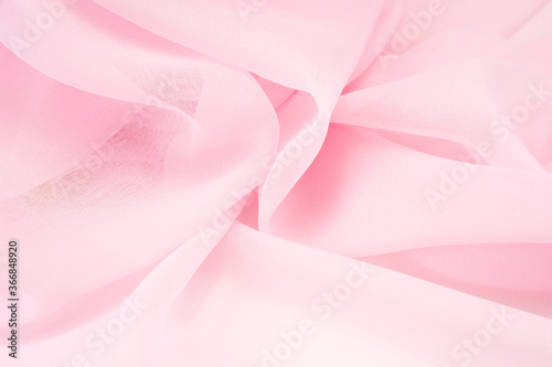 Pink satin fabric with delicate curves