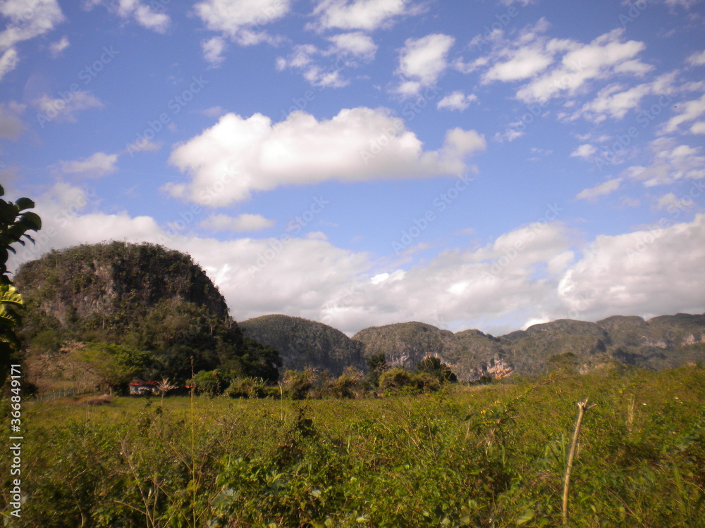 mountain landscape with blue sky