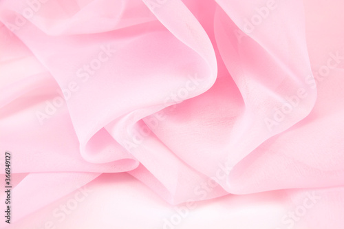 Pink satin fabric with delicate curves