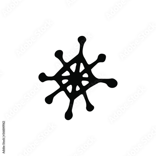 Hand drawn snowflake doodle. Sketch winter icon. Decoration element. Isolated on white background. Vector illustration.hand drawn one snowflake doodle isolated.Black Sketch Snowflake isolated on white