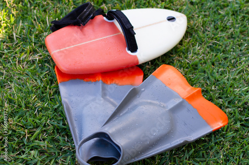 Canvas Print hand plane for surfing/ body surfing on waves at the beach