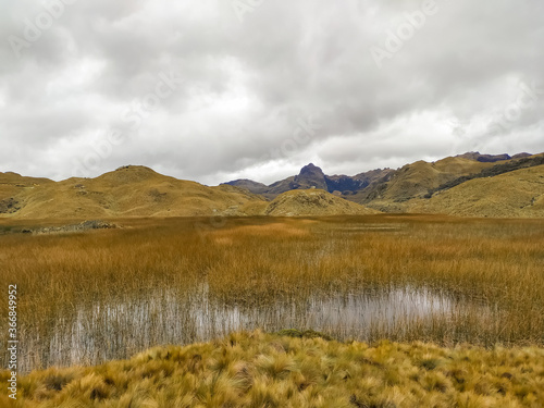 Highland landscapes of Ecuador in the Las Cajas park near the city of Cuenca