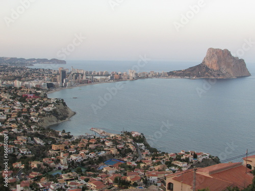 panorama of the sea town Calpe