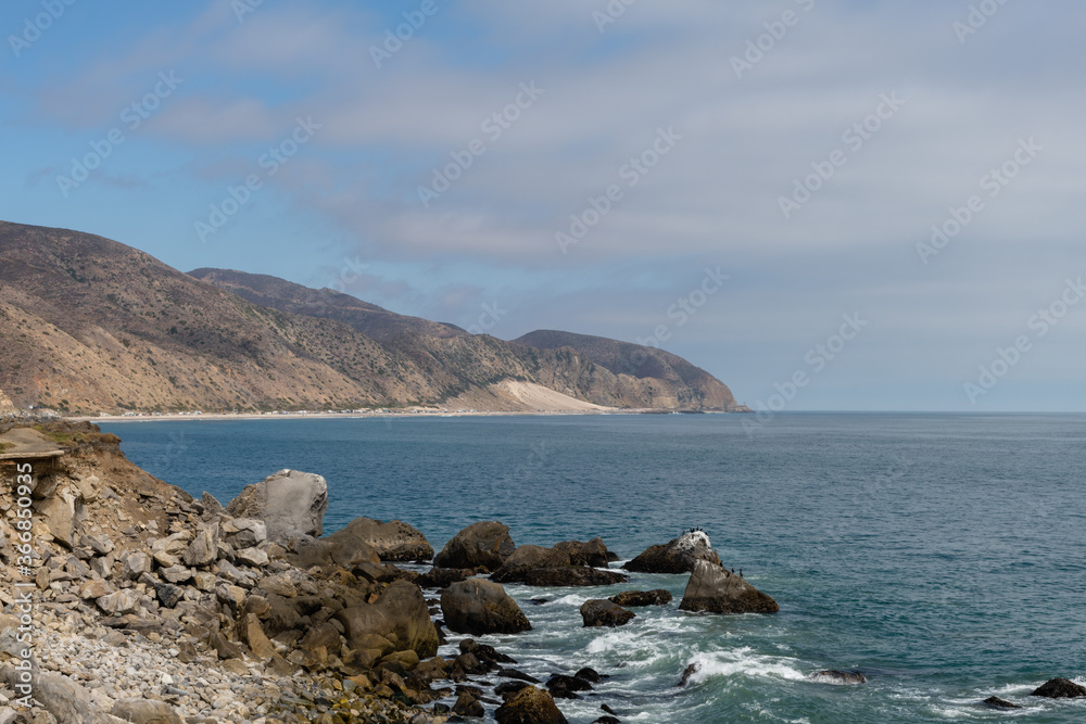 Beautiful panoramic Pacific coast and Sand Dune vista near Point Mugu, Southern California Beautiful panoramic Pacific coast and Sand Dune vista near Point Mugu, Southern California