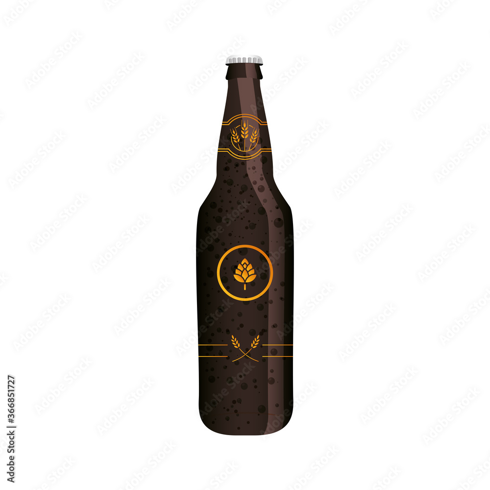 Isolated black beer bottle vector design Isolated black beer bottle vector design