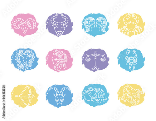 bundle of zodiac signs and symbols