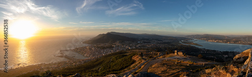 panorama of the sunset over the valley