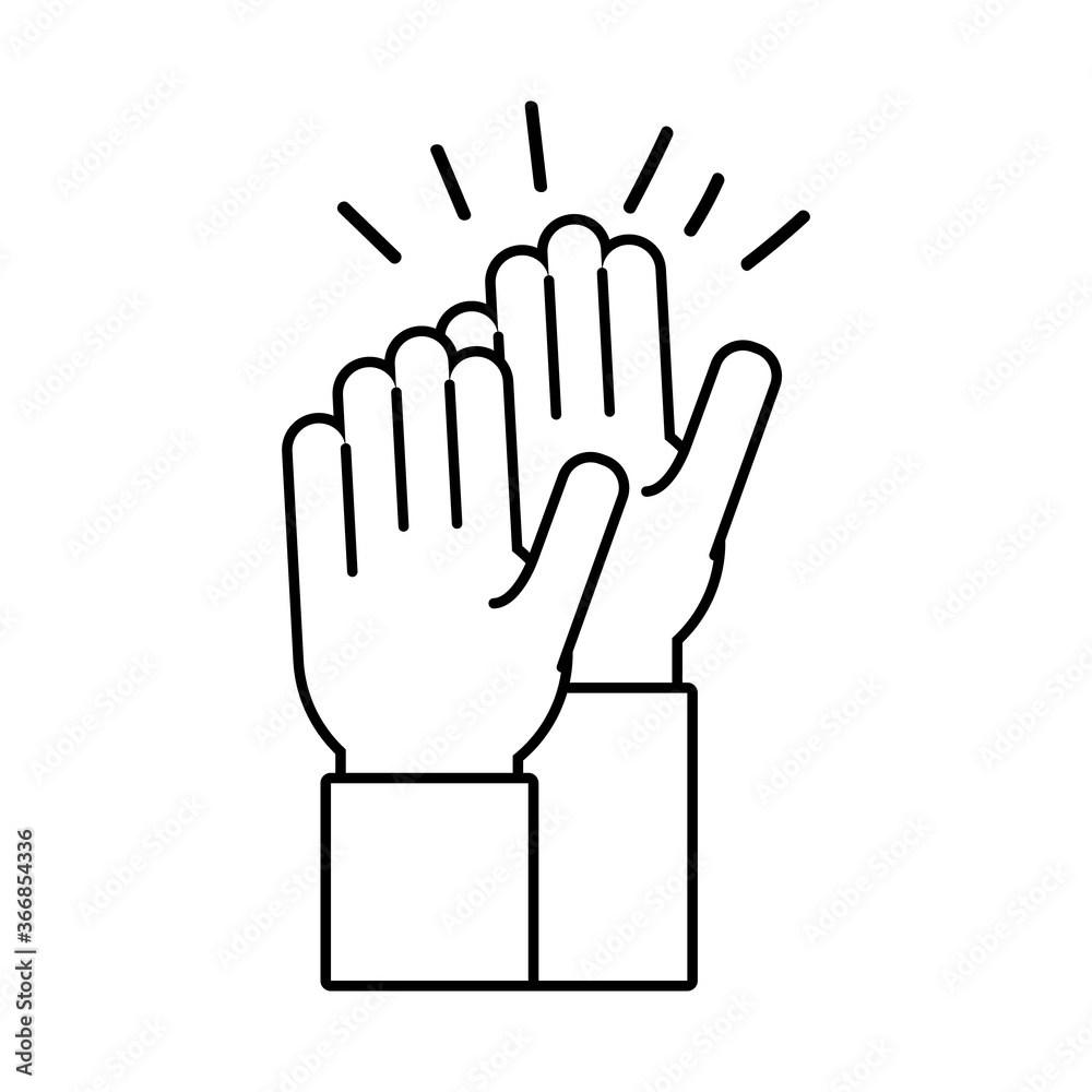 hands clapping line style icon hands clapping line style icon