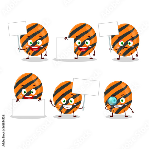 Halloween stripes candy cartoon character bring information board