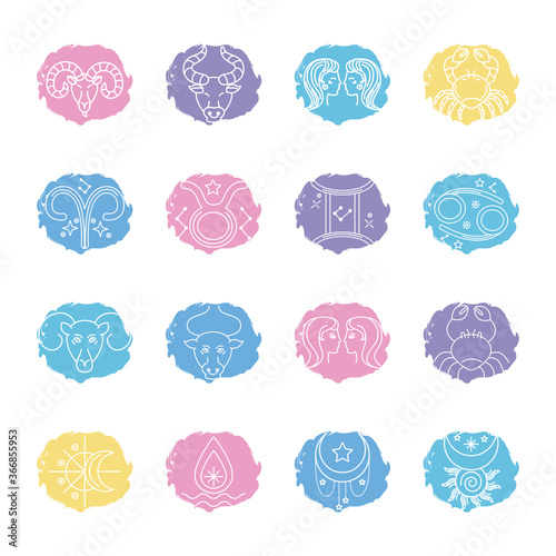 bundle of zodiac signs and symbols